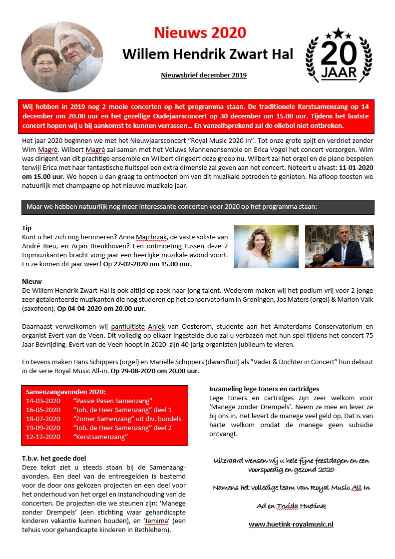 Nieuwsbrief 2020